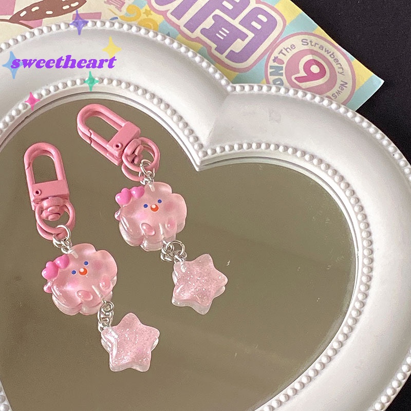 Móc Chìa Khóa Hình Ngôi Sao Đám Mây Hoạt Hình Dễ Thương Trang Trí Cho Bé Gái