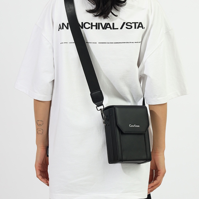 XINYIMEI  Túi Đeo Chéo Vai Hình Vuông Nhỏ Màu Trơn Đơn Giản Hợp Thời Trang Cho Nam