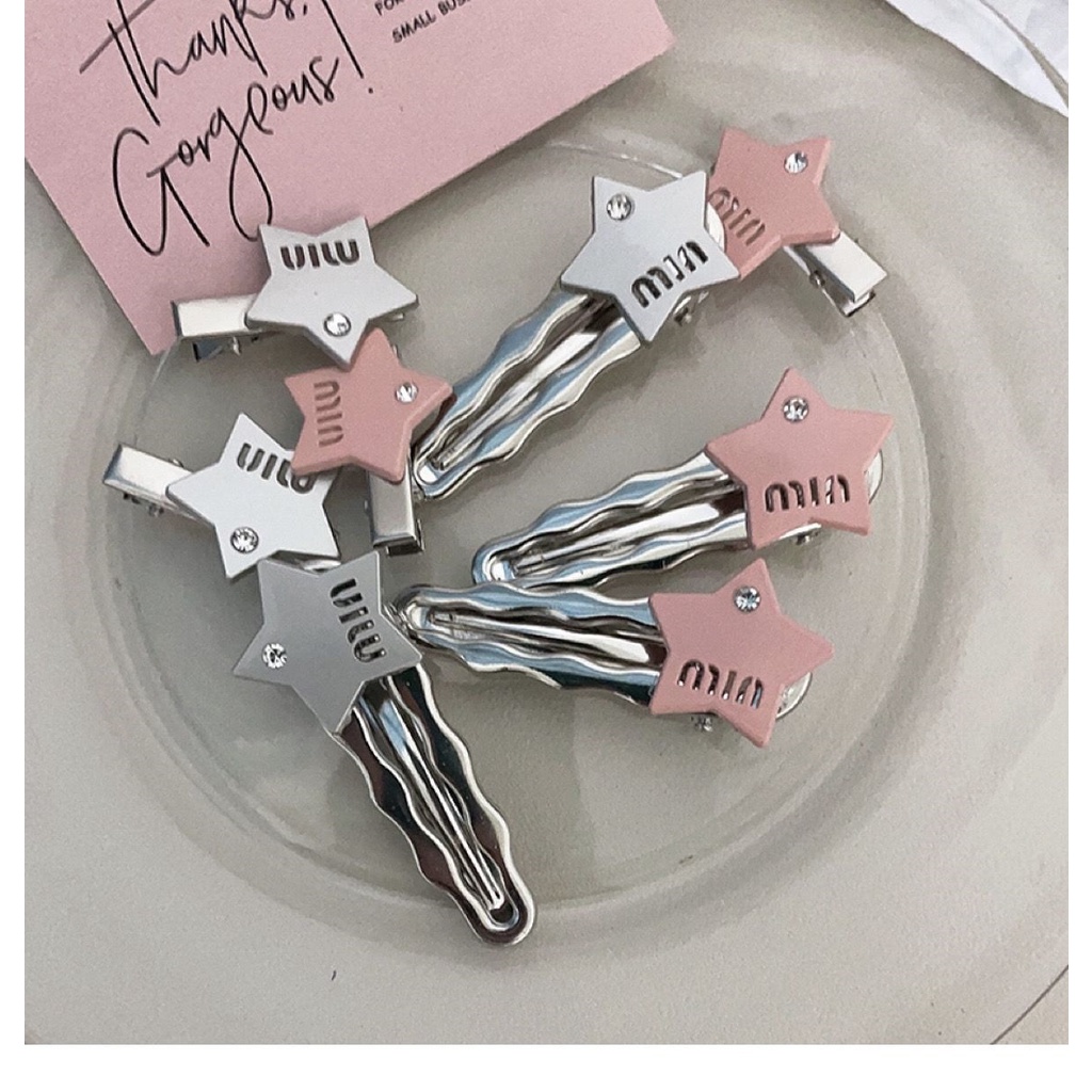 Kẹp Tóc Mỏ Vịt Đính Kim Cương Ngôi Sao Năm Cánh Chữ Cái Năm 2023 Mới Cho Nữ