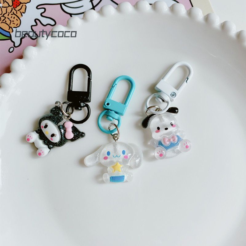 Beautycoco🍊Móc Khóa Nhựa Hình Cinnamoroll Kuromi Hoạt Hình Sanrio Dễ Thương
