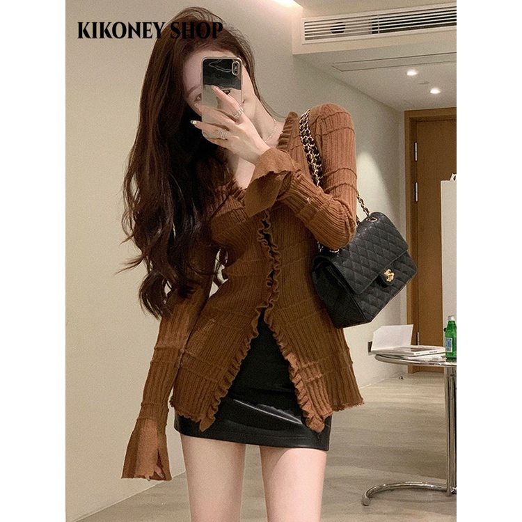 KIKONEY SHOP Áo Sơ Mi áo sơ mi nữ áo kiểu hàn quốc Định hình xu hướng Fashion độc đáo thanh lịch WXF2392XAT38Z230921