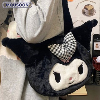 MOUSOON Túi Xách Đeo Vai Cỡ Lớn Phối Lông Dễ Thương Cho Nữ