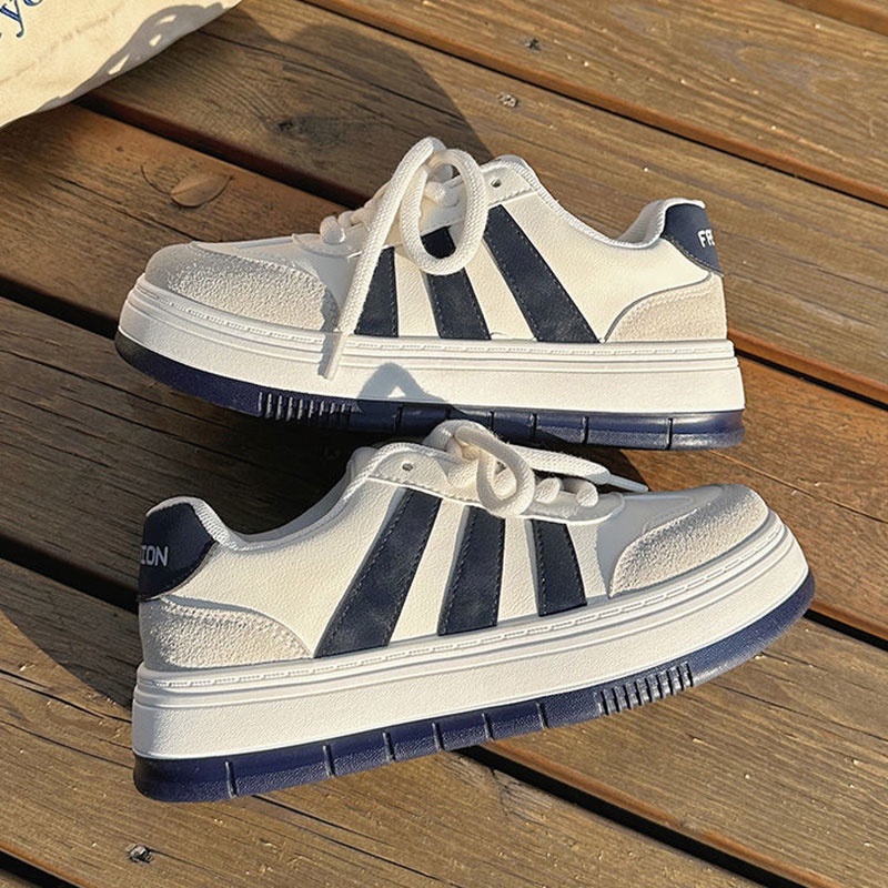 PUDING  Giày Thể Thao Vải Bạt Thời Trang Hàn Cho NữGiày Thể Thao Lưới Thoáng Khí Thời Trang Hàn Quốc Năng Động 3.5CM