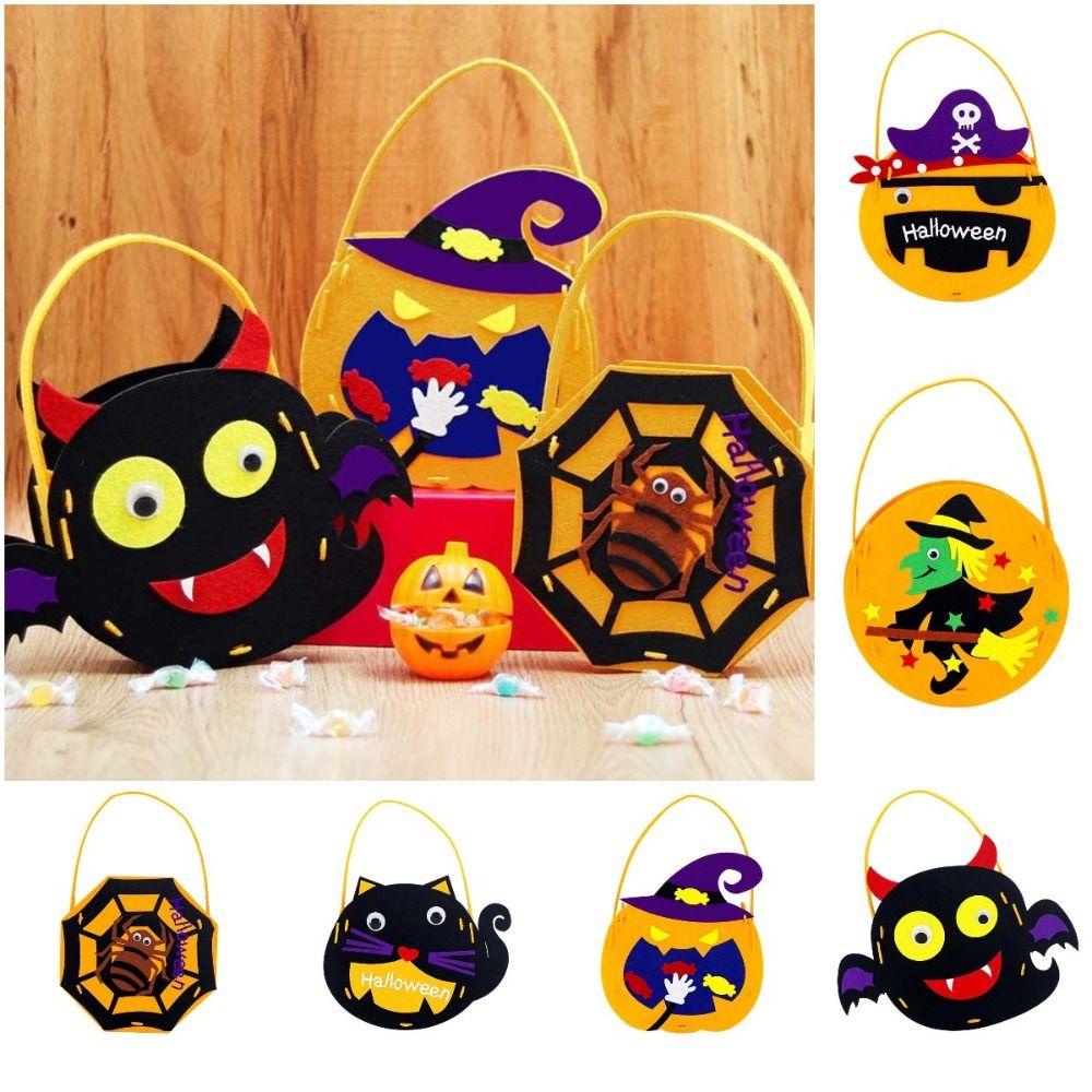 Mmluck Túi Xách Đựng Kẹo Hình Quả Bí Ngô / Dơi Ma Quỷ diy Nhỏ Gọn Cho Bé Mẫu Giáo