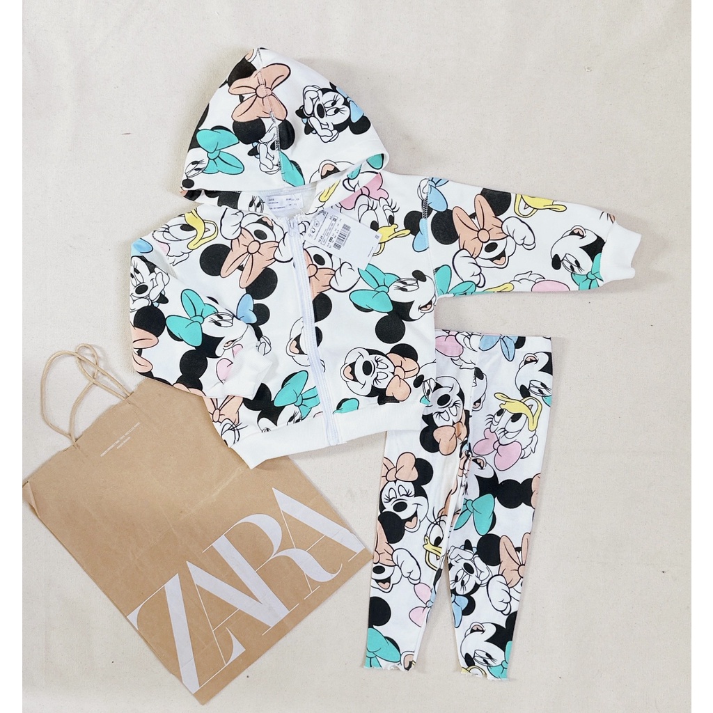 ✨MALINHKID✨BN03- Bộ MICKEY mũ xanh kéo khoá trẻ em VNXK