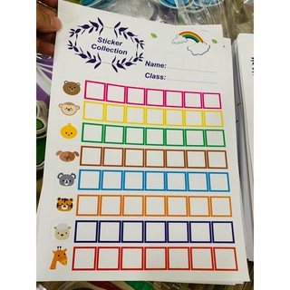 Phiếu dán stickers (2 mặt) khen thưởng