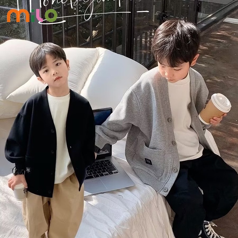 Áo Khoác cardigan Màu Đen Phong Cách Hàn Quốc Cho Bé Trai