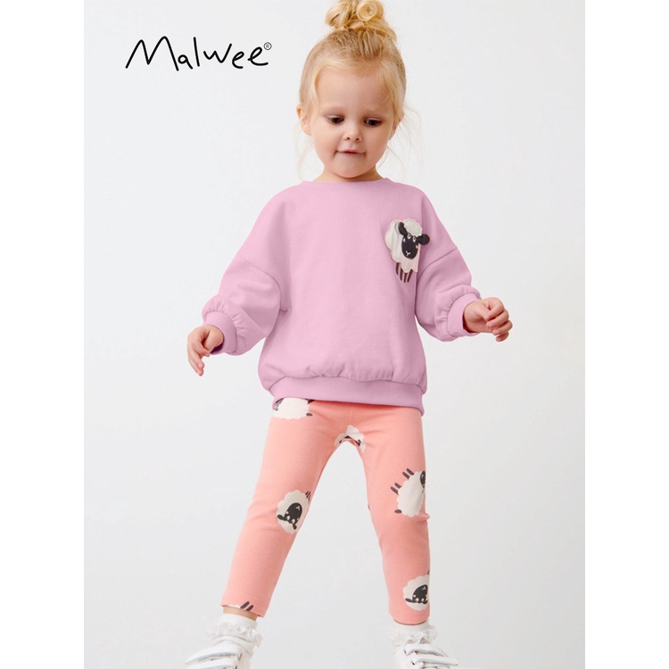 Bộ Áo Thun Tay Dài In Hình mickey / minnie / Hoạt Hình Dành Cho Bé Gái