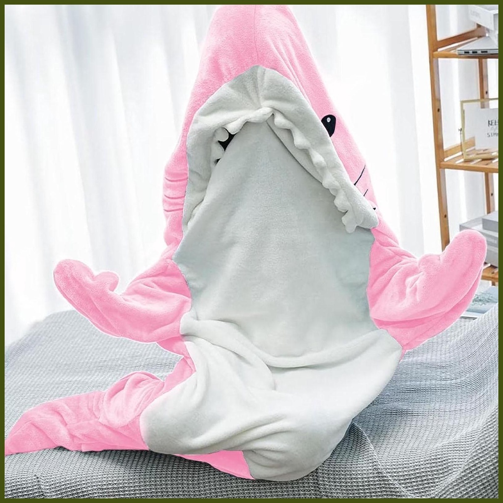 Chăn Liền Thân Hóa Trang Cá Mập Hoạt Hình onesie Đáng Yêu Có Mũ Trùm Đầu Cho Trẻ Em Và Người Lớn tongvn