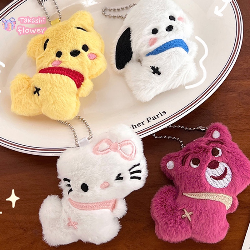 Móc Khóa Hình Gấu pooh / winnie / Gấu pooh / Mèo hello kitty Nhồi Bông Dễ Thương Làm Quà Tặng Cho Bé