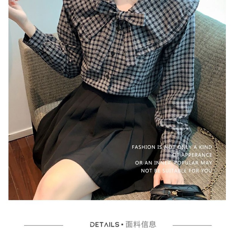 Áo Sơ Mi Tay Dài Cổ Búp Bê Họa Tiết Kẻ Sọc Phong Cách Pháp Thời Trang Mùa Thu 2023 Mới Cho Nữ