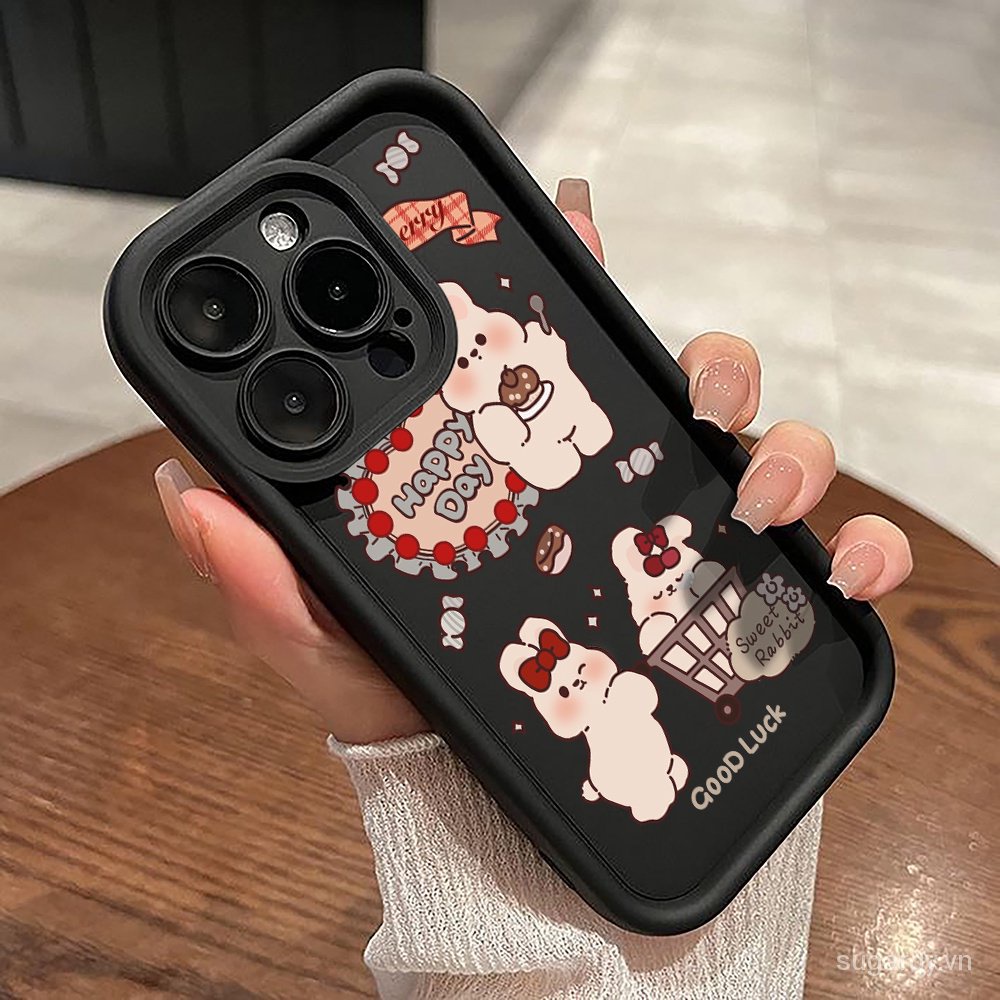 Ốp Điện Thoại Silicon Chống Sốc Hình Thỏ Hoạt Hình Cho iphone 15 14 13 12 11promax x xr xs 7 8 7plus 8plus 12pro 13pro 14pro
