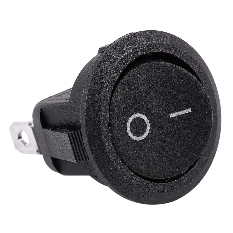 Set 5 Công Tắc on / off Hình Tròn ac 6a / 250v 10a / 125v Màu Đen