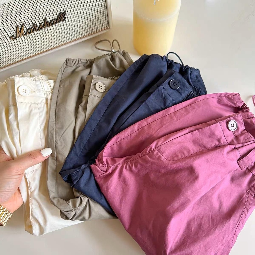 Quần Thô Gió 4 Màu Cho Bé Quần Túi Hộp Dây Rút Y2k Cho Bé Trai Và Bé Gái Heri Kids