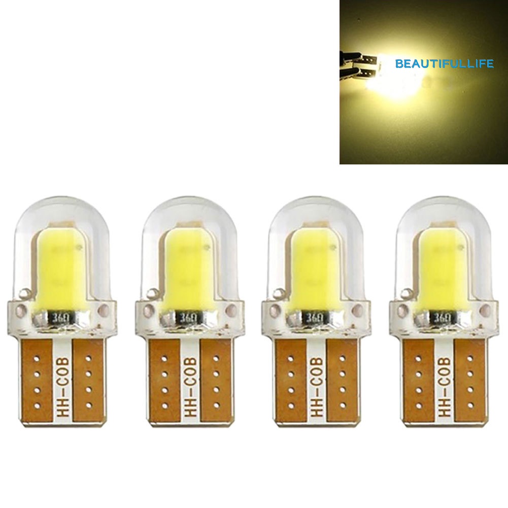 Bộ 4 Bóng Đèn led Tín Hiệu 12v t10 w5w cob Chuyên Dụng Cho Xe Hơi