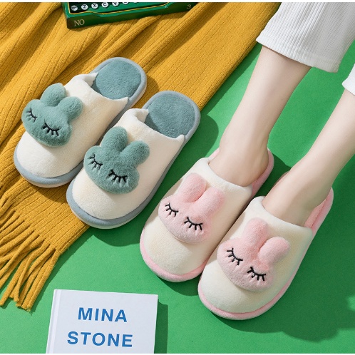 Dép Bông Hình Bé Thỏ Giữ Ấm Chân, Chống Trơn Trượt Dành Cho Nữ - Dép Lông Mang Trong Nhà Mềm Mại Mang Êm Chân