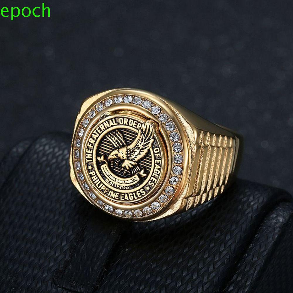 Epoch Nhẫn Đeo Tay Philipppines Bằng Thép Không Gỉ Nhiều Kích Thước Đính Đá Cá Tính Làm Quà Sinh Nhật Cho Nam