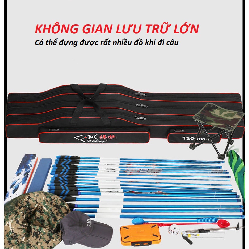 Túi Đựng Cần Câu Tay Đài Loan chống thấm nước Siêu Bền 2 và 3 ngăn cao cấp ANam-Fishing