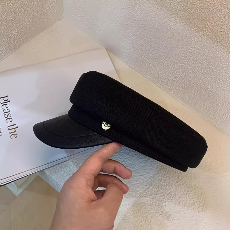 Mũ beret Da pu Thiết Kế Mùa Thu Cá Tính Dễ Phối Đồ Cho Nữ