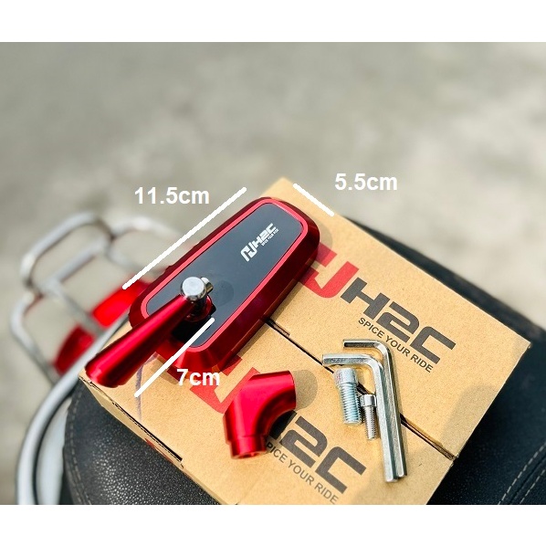 Gương H2C CNC cao cấp Đủ Màu Xiken Cho Vespa Honda Yamaha Hàng Cao Cấp cho mọi loại xe