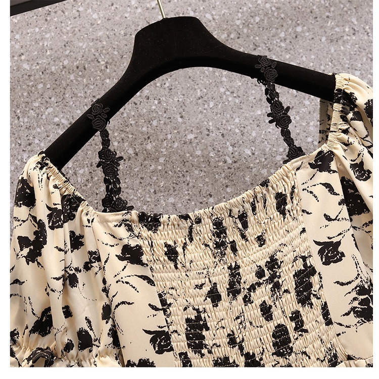 🌸Hàng Order🌸Váy Đầm Bigsize Hoạ Tiết Tay Bồng Dáng Xoè Bo Chun Lưng Trẻ Trung Sang Chảnh🌸Hàng Quảng Châu