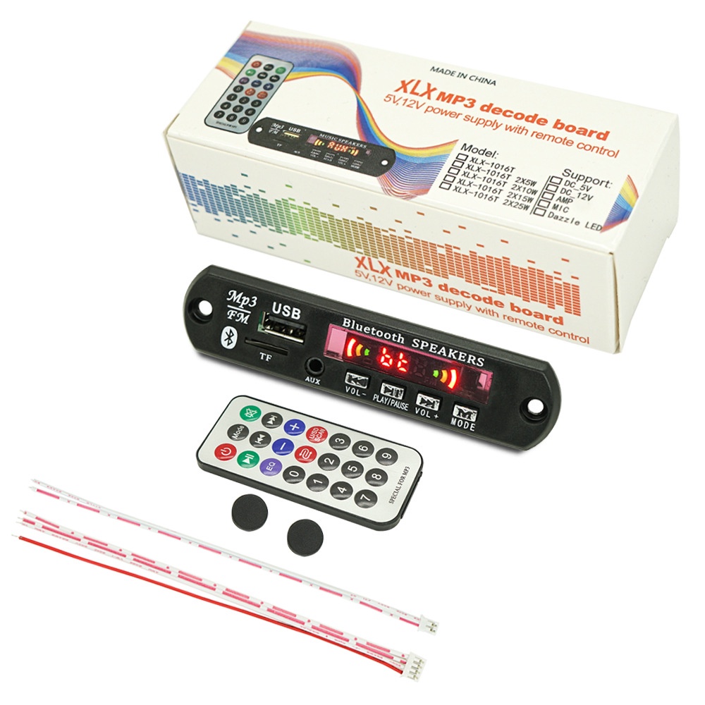 Bảng Mạch Khuếch Đại Âm Thanh MP3 Bluetooth 5.0 FM TF USB 3.5 mm AUX 5V / 12V Cho Xe HơiNGOC DIEP SHOP