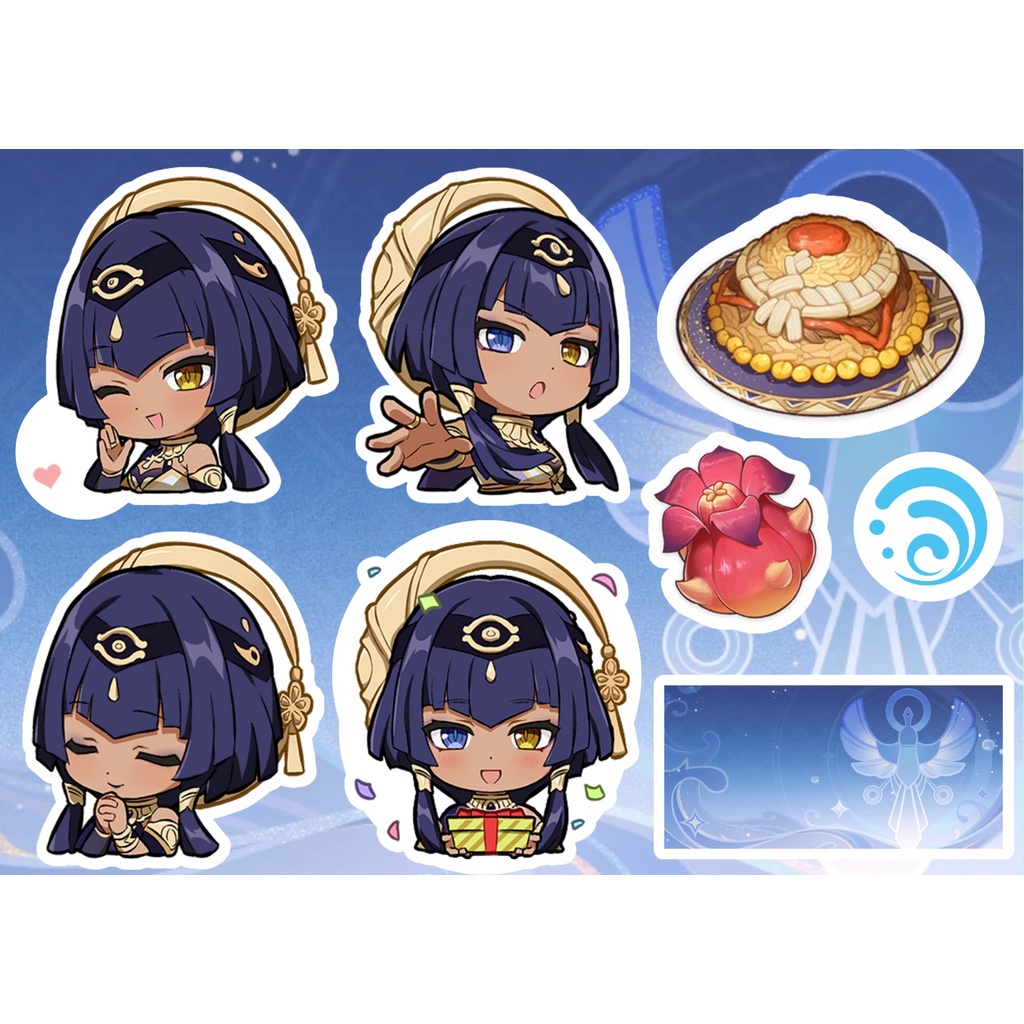 MINI STICKER PACK 🔔  Sticker Pack Genshin Impact A6  - Cắt Sẵn - Màng Cán Chống Nước - Keo Dán Sẵn
