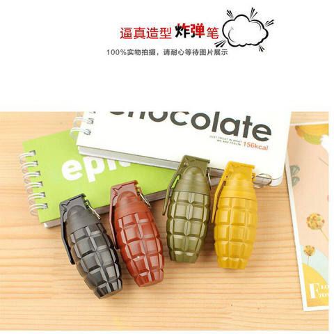 Bút Bi Hình Quả Lựu Đạn Hoạt Hình Sáng Tạo Nhiều Màu Sắc