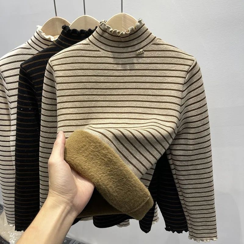 Áo sweater Tay Dài Lót Vải Dày Phong Cách Phương Tây Thời Trang Thu Đông Hàng Mới 2023