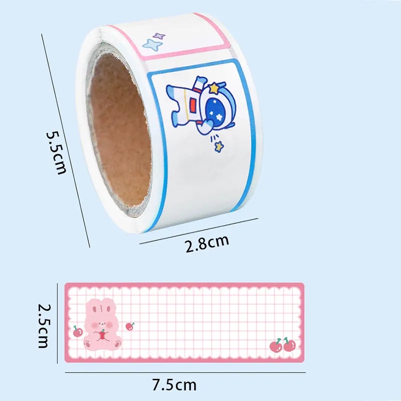 Cuộn 60 Nhãn Dán Ghi Thông Điệp Đa Năng Hình Động Vật Dễ Thương