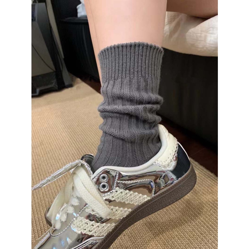 Vớ cotton Dày Dặn Màu Trơn Phong Cách Nhật Bản Đơn Giản Dành Cho Nữ