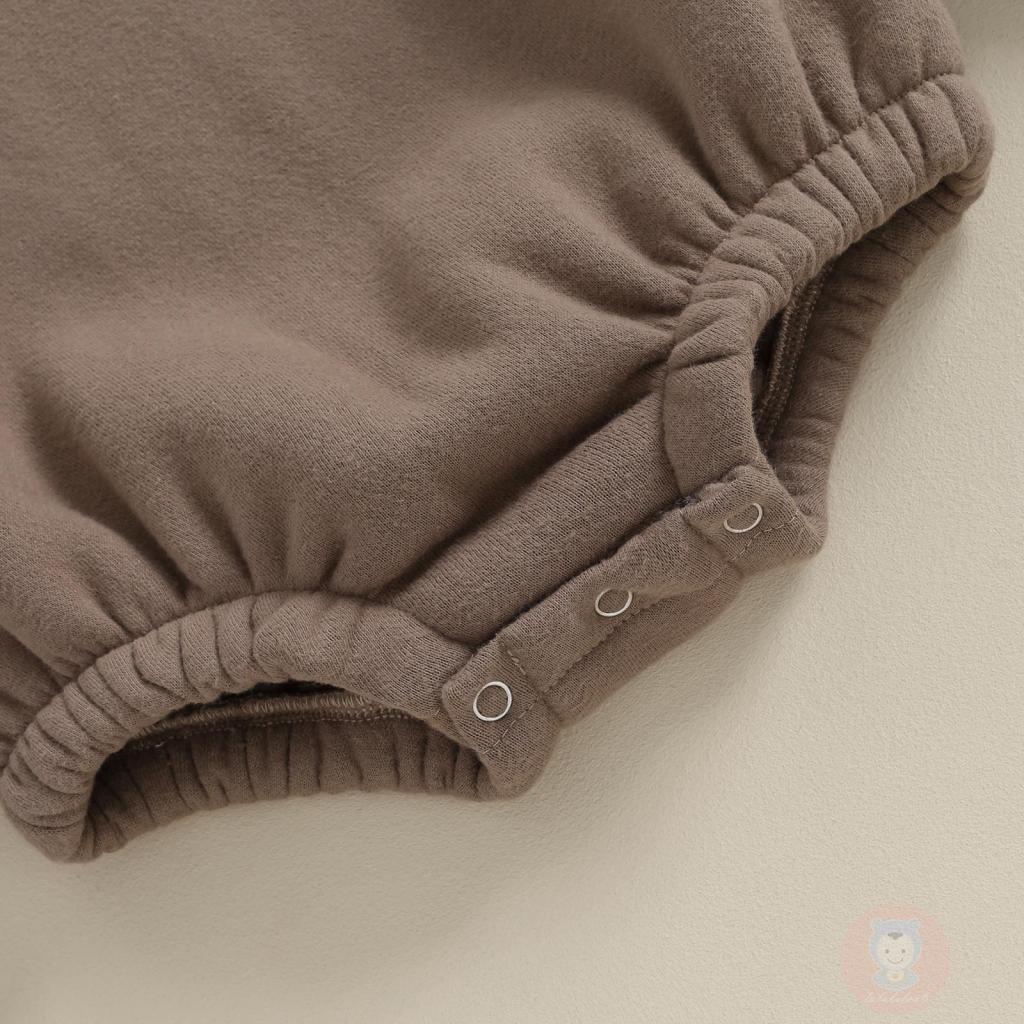 Bộ Đồ Liền Thân Tay Dài Cổ Tròn Màu Trơn laa6-baby Cho Bé