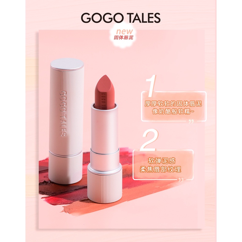 Gogotales Son Môi Nhung Kẻ Sọc Mềm Mại Thời Trang Thu Đông vintage Cho Học Sinh