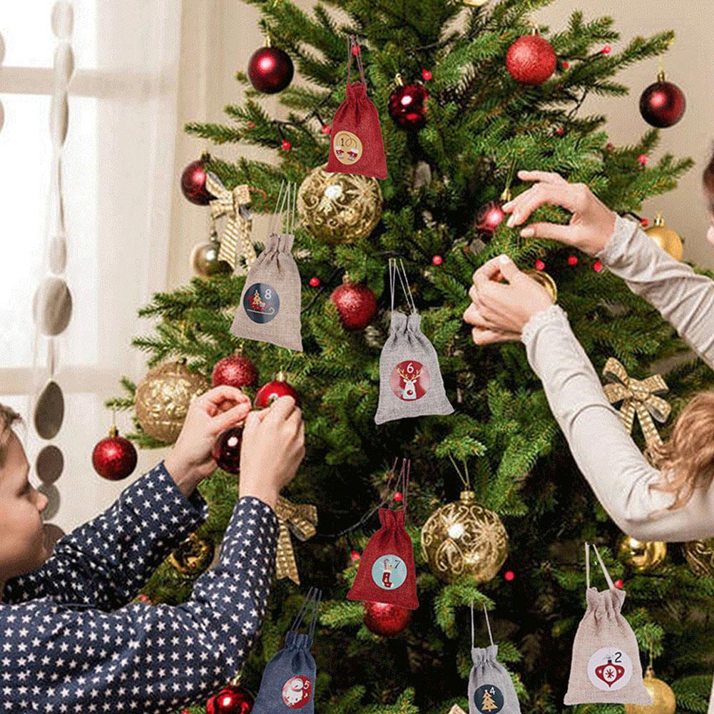 Bộ 24 Miếng Dán Hình Tròn Trang Trí Giáng Sinh e6y5