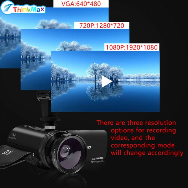 Máy quay Video kỹ thuật số HD 1080P Máy quay Video W / Micro Chụp ảnh 16 triệu pixel