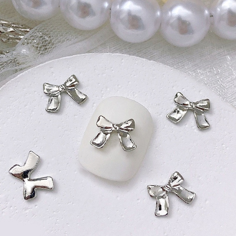 Bộ 10 Phụ Kiện Trang Trí Móng Tay Hình Bướm 3d Bằng Hợp Kim Xinh Xắn