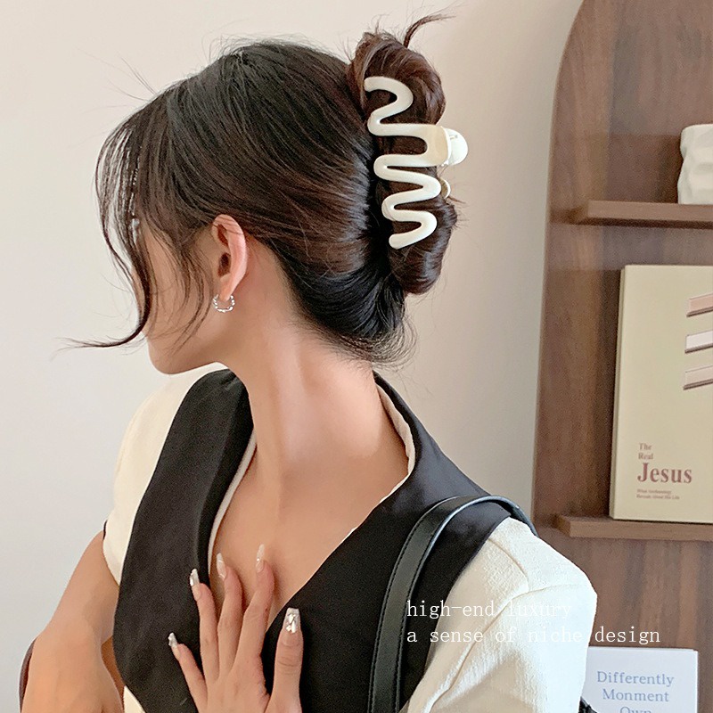 Kẹp Tóc Mỏ Vịt Màu Kẹo / Kẹp Tóc Màu Trơn / Kẹp Tóc Móng Vuốt Hình Học Đơn Giản Thời Trang Bằng acrylic Cho Nữ / Kẹp Tóc Cá Mập /