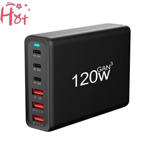 Tẩu sạc nhanh usb type c 3.0 120w 200w gan 6 cổng usb chuyên dụng cho điện thoại