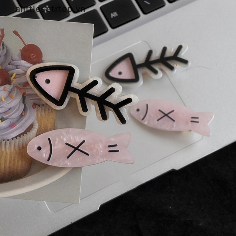 Alittlesetrtop 1 Kẹp Tóc Hình Xương Cá Nhỏ Xinh Vui Nhộn Thời Trang Cho Nữ