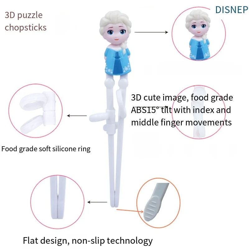 Disney Bộ Muỗng Đũa Nĩa Kèm Hộp Đựng Bằng Thép Không Gỉ 304 Cho Bé Tập Ăn