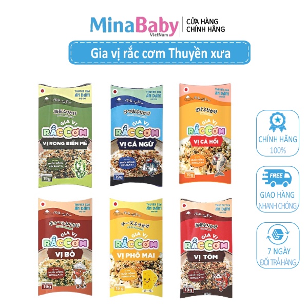 Gia Vị Rắc Cơm Ăn Dặm Thuyền Xưa Đủ Vị Nguyên Liệu Nhật Bản Cho Bé Từ 1 Tuổi 19g