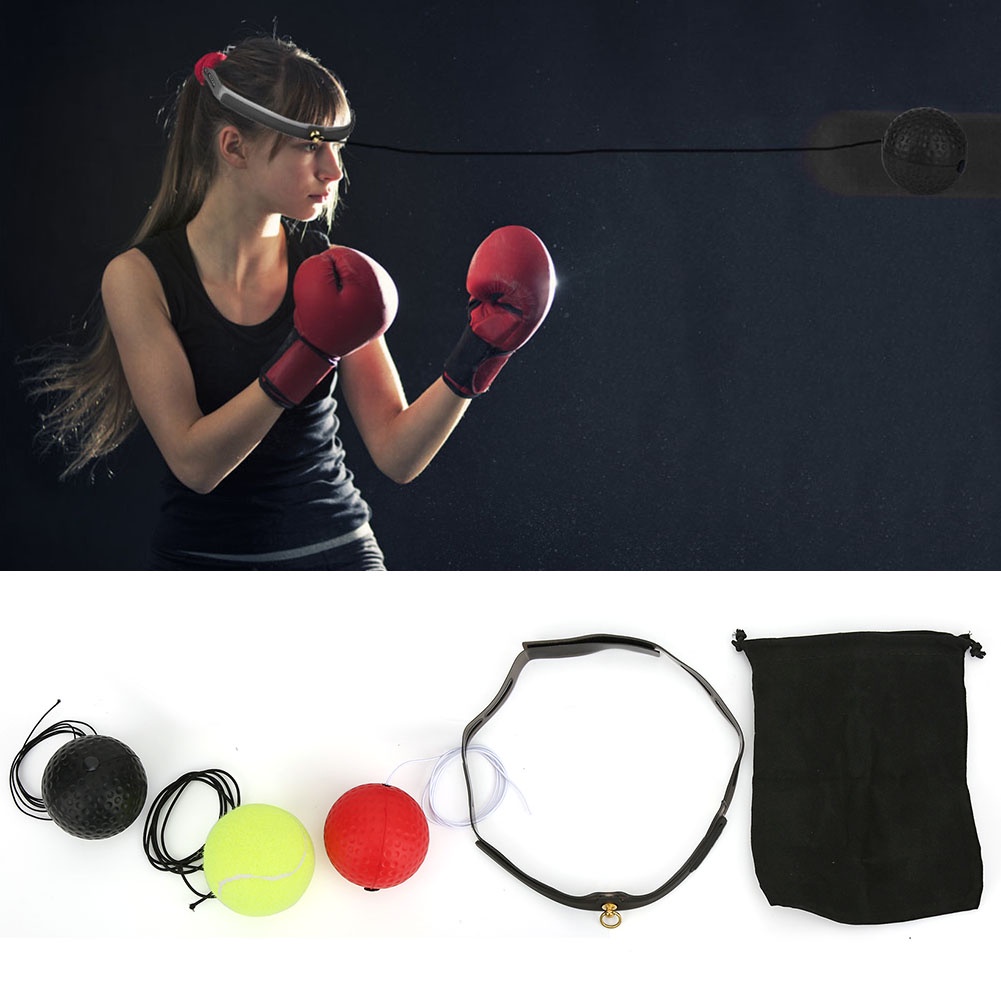 Spr-3 Gói Silica Gel Fight Ball Phản xạ Boxing React Huấn luyện Boxer Tốc độ Punch Với Ban Nhạc Đầu