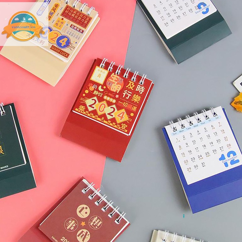 Lịch Để Bàn mini coutr 2024 Dùng Trang Trí Văn Phòng / Trường Học