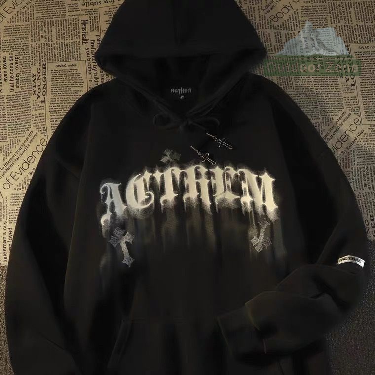 Áo hoodie Mỏng Dáng Rộng Phong Cách vintage Âu Mỹ Thời Trang Cho Nam Nữ