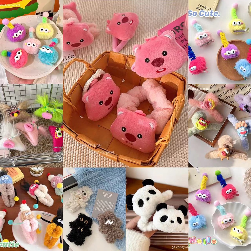 Dễ Thương Kẹp Tóc Lông Nhung Nhiều Màu Xinh Xắn Thời Trang Thu Đông 2023 Cho Bé Gái