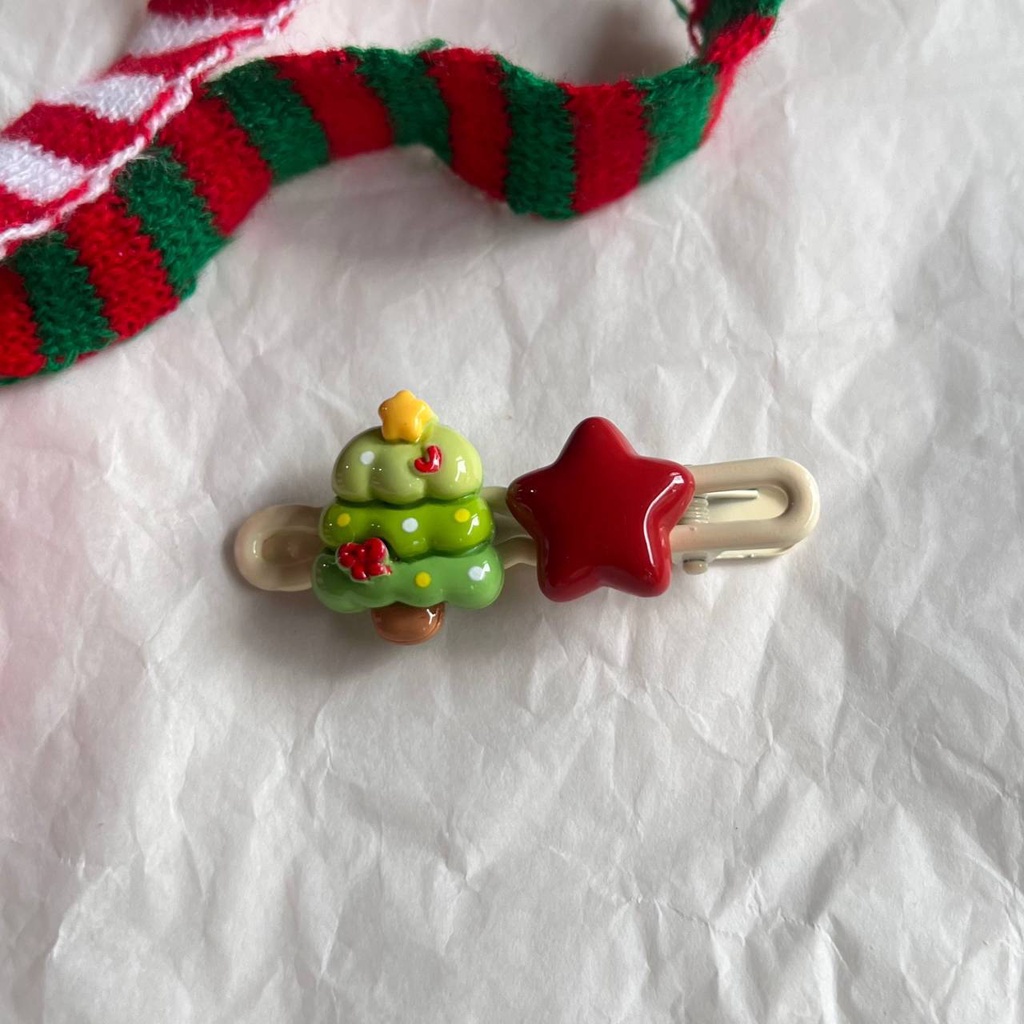 Kẹp Tóc Hình Ông Già Noel / Ngôi Sao / Hoạt Hình Dễ Thương Thời Trang 2023