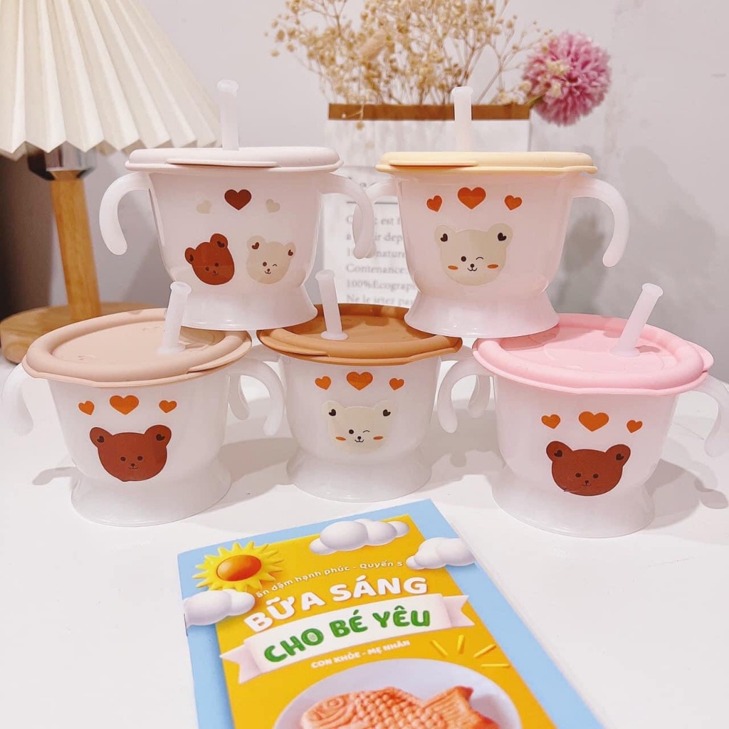 Cốc Tập Hút 3 Giai Đoạn Mumbebe Cho Bé Từ 5M+, Có Hỗ Trợ Đẩy Nước, Giúp Bé Tự Tập Hút, Tập Uống Sữa, Nước...