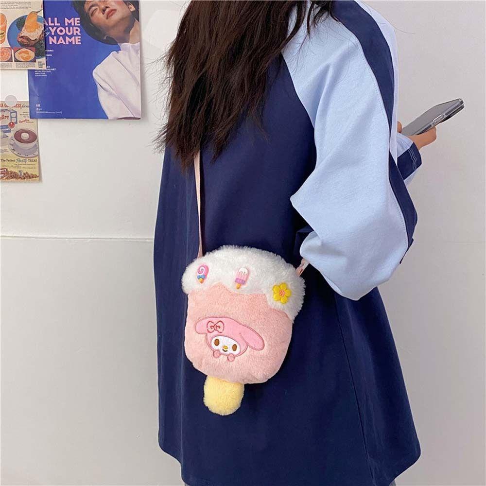 Shanhai Túi Đeo Chéo Vai Hình Thỏ Bông Hoa / Cây Kem / kuromi Sức Chứa Lớn Phong Cách Hàn Quốc Xinh Xắn