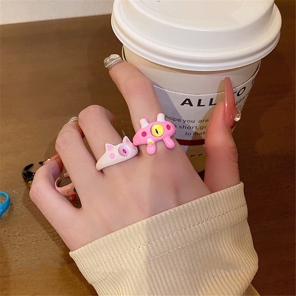 Nhẫn Hở Hình Quái Vật Mắt To Dễ Thương Vui Nhộn Cho Cặp Đôi