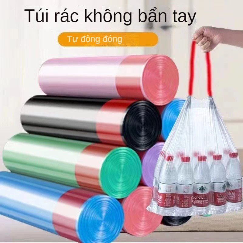 Túi rác dày có dây rút dày tự động đóng lại